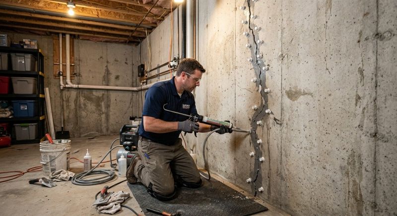 Basement Crack Repair in Lake Hopatcong, NJ